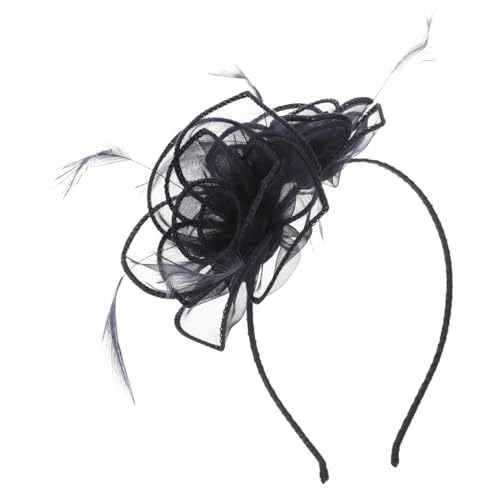 Veemoon Blau Fascinator Damen Mit Blumennetz Stilvolle Bänder Für Frauen Für Teepartys Und Besondere Anlässe von Veemoon