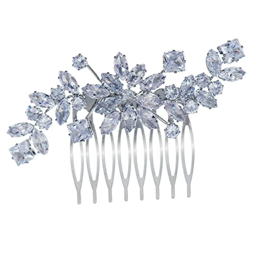 Veemoon Eleganter Brautschmuck Haarkamm mit Funkelnden Zirkonia Leichter Haarschmuck für Braut und Brautjungfern Langlebiges Haaraccessoire für Hochzeit und Festliche Anlässe von Veemoon