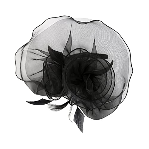 Veemoon Party Kopfschmuck Organza Haar Clip Kopfbedeckung Haarschmuck Federn Für Hochzeit Cocktailparty Kostümparty von Veemoon