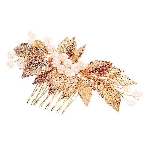 Veemoon Eleganter Goldfarbener Haarkamm mit Design Stilvoller Brautschmuck für Frauen Leichter und Komfortabler Kopfschmuck für Hochzeit Fest und Besondere Anlässe von Veemoon
