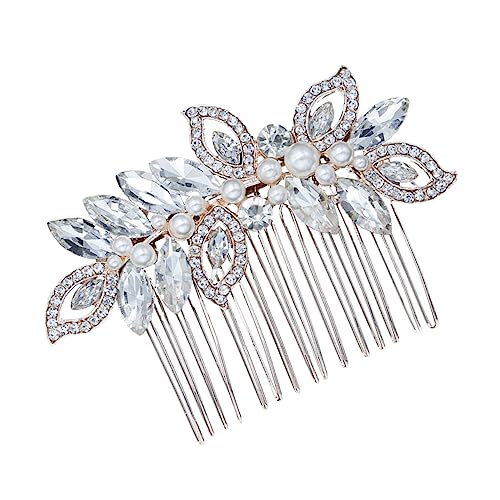 Veemoon Eleganter Haarkamm aus Legierung mit Funkelnden Kristallsteinen Brauthaarschmuck für Damen und Mädchen Silberner Schmuck für Hochzeit Party und Festliche Anlässe von Veemoon