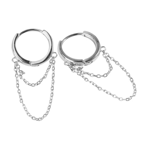 Veemoon Echt Silber Ketten Ohrhänger Damen Bauchende Ohrhänger Für Partys Bankette Alltag Ohrschmuck Mit Hingucker Für Jedes Outfit von Veemoon