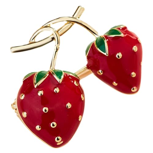 Veemoon Erdbeer Brosche Damen Metall Pin für Kleidung Anstecknadel für Schals Hüte Rucksäcke Süßes Erdbeer Accessoire Perfektes für Frauen zu Besonderen Anlässen von Veemoon