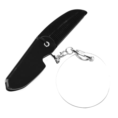 Veemoon Faltbarer Taschenkamm für Männer mit Feinen Zähnen Kompakter Reisekamm mit Schlüsselanhänger Langlebiger Faltbarer Haarkamm Tragbarer Bart Haarkamm für Unterwegs von Veemoon