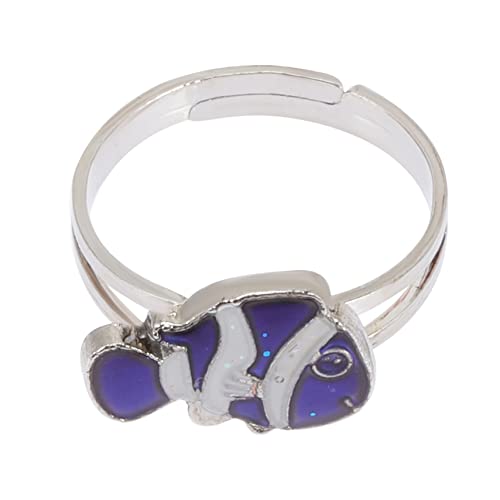 Veemoon Farbwechselnder Thermochromer Fingerring für Kinder Verstellbar Cartoon Design Bunte für Partys von Veemoon