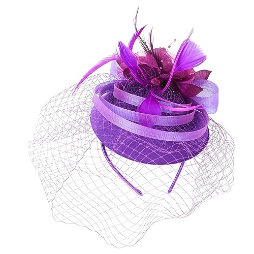 Veemoon Fascinator Hut Damen mit Haarklammer Haarband Eleganter Kopfschmuck für Teeparty Hochzeit und Bankett Vielseitig Einsetzbar mit Abnehmbarem Clip von Veemoon