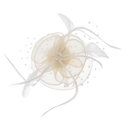 Veemoon Fascinator Hut Haarschmuck Clip Mit Federn Für Damen Accessoires Für Tea Party Hochzeiten Und Besondere Anlässe Zartem Cremefarben von Veemoon