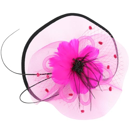 Veemoon Fascinator-Stirnband Für Damen Blumen-Netz-Kopfbedeckung Fascinator-Haarspange Für Hochzeitsbankette Teeparty Haar-Accessoires – Mehrfarbig von Veemoon
