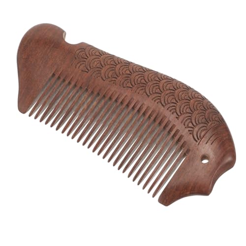 Veemoon Feiner Holzkamm mit Massagefunktion Tragbarer Kompakter Holzkamm für Haarentwirrung Ergonomisches Design Langlebiges Material Geeignet für Männer und Frauen Handliches Format von Veemoon