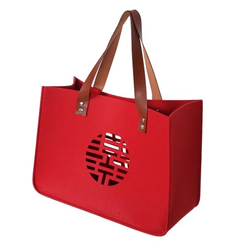 Veemoon Filztasche mit Großer Kapazität für Hochzeiten Chinesisch Inspirierte Rote Tragetasche für Brautjungfern Wiederverwendbare Hochzeitsgeschenk Tasche Veemoon Filztasche mit Großer Kapazität für Hochzeiten Chinesisch Inspirierte Rote Tragetasche für Brautjungfern Wiederverwendbare Hochzeitsgeschenk Tasche von Veemoon