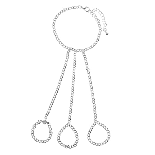 Veemoon Finger Chain Ring Armband Für Frauen Modisches Hand Schmuckset Geometrische Handkette Für Partys Stilvoller Punk Look Geschenkidee Für Mädchen Und Damen von Veemoon