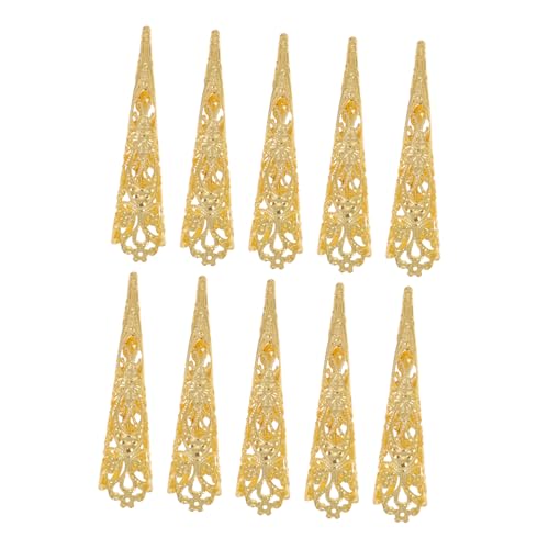 Veemoon Fingerkralle Nagelring Fingernagelkralle Ringe 10 Stück Gold Metall Hohl Künstliche Nägel Cosplay Zubehör Bauchtanz Halloween Frauen von Veemoon