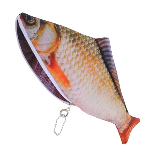 Veemoon Fischförmiger Stiftbeutel Schultasche für Karikatur Geldbörse Taschen Teenager Fall Federmäppchen für Mädchen Ästhetisches Schulmaterial Bleistiftfälle Fischgehege Polyester von Veemoon