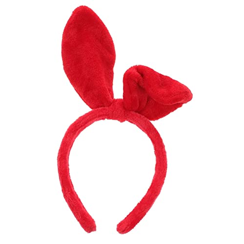 Veemoon Flauschiges Hasenohren Haarband Damen Mädchen Weiches Kopfband mit Großem Rotschleifen design Langlebiger Haarschmuck für Party Cosplay Ostern und Alltag von Veemoon