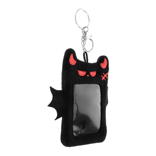 Veemoon Plüsch Kartenhalter Mit Schlüsselanhänger Süßes Cartoon Design Für Schüler Und Fans Und Für Id Und Kreditkarten Mit Teufelsflügeln von Veemoon