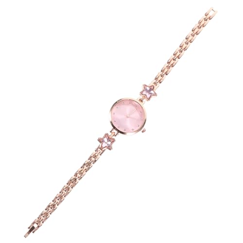 Veemoon Damen Quarz Uhr Mit Strass Zarte Handgelenksdekoration Für Frauen Sternförmiges Design Pink Armbanduhr Mit Quarzwerk Eleganter Schmuck von Veemoon