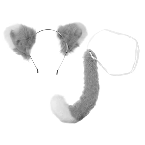 Veemoon Fuchsohren und Weiß Flauschiges Tier Cosplay Kostüm Zubehör für Rollenspiele Halloween Karneval Geburtstag Weiches Stirnband und Kunstpelz von Veemoon