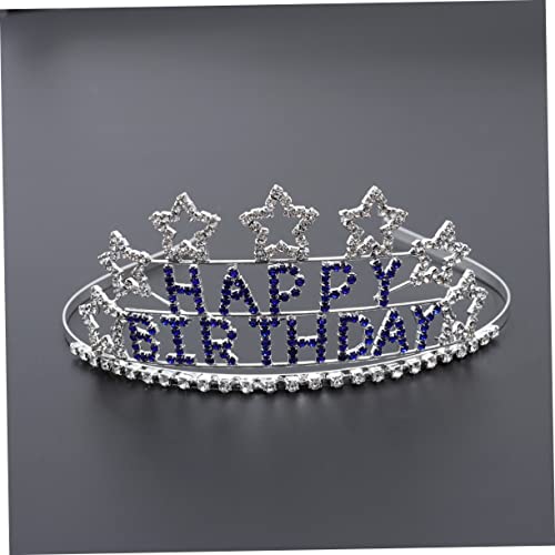 Veemoon Geburtstagskrone Mädchen Fünf Punkte Design Tiara Stirnband mit Funkelnden Strasssteinen Langlebige Legierung Charmantes Accessoire für Kindergeburtstag und Party von Veemoon