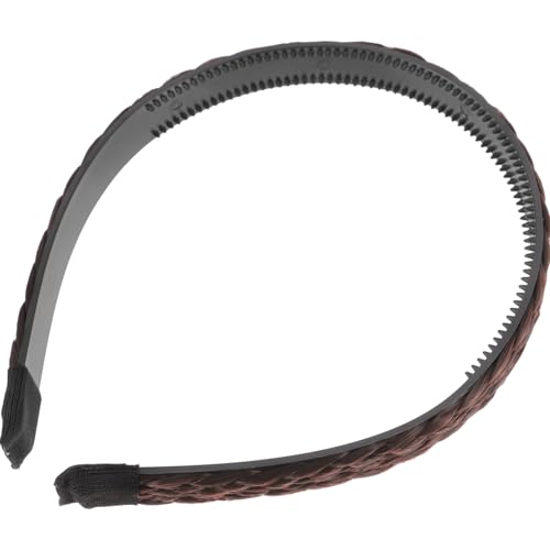 Veemoon Geflochtenes Haarband für Damen und Mädchen Dunkelbraun Rutschfest Breit Elastisch für Freizeit Partys und Hochzeiten aus Synthetischem Haar Angenehm von Veemoon