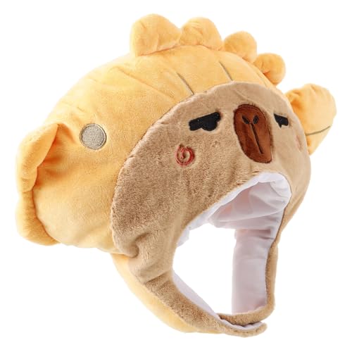 Veemoon Gelber Croaker-hut Maske Cosplay Süße Fisch-stirnbänder Plüschtierhut Frosch Hut Tierische Performance-kopfbedeckung Gesicht Plüschtiere Marionette Pp Baumwolle Yellow von Veemoon