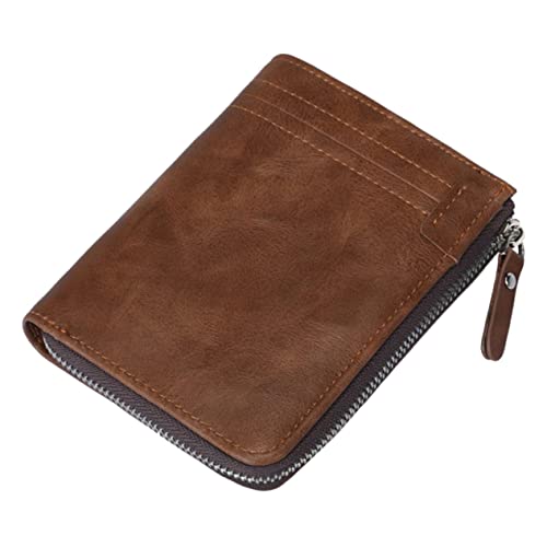 Veemoon Geldbörse Herren Mit Reißverschluss RFID Block-kreditkartenetui Organizer Brieftasche Für Männer Praktische Tasche Für Pässe Karten Und Bargeld Braun von Veemoon