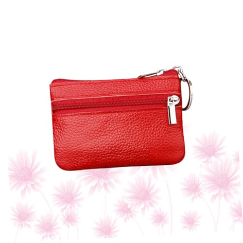 Veemoon Geldbörse Kleine Reisebrieftasche PU-Kartenhalter Geldbeutel für Frauen Münzhalter aus PU-Leder süßes kleines Portemonnaie Schlüsseletui Kartenhalter für Damen rot von Veemoon