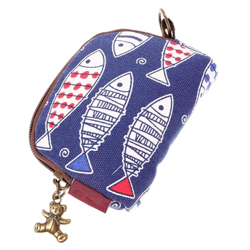 Veemoon Kleine Münzgeldbörse im Japanischen Stil Damen Wechselgeldbörse mit Reißverschluss Kleiner Kartenetui für Münzen Kosmetiktasche für Handtasche Süße Münztasche für Frauen von Veemoon