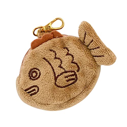 Veemoon Fischförmige Münztasche Handgelenktasche Aus Plüschmaterial Münzaufbewahrungstasche Mit Reißverschluss Organizer Für Kleingeld Und Schlüssel von Veemoon
