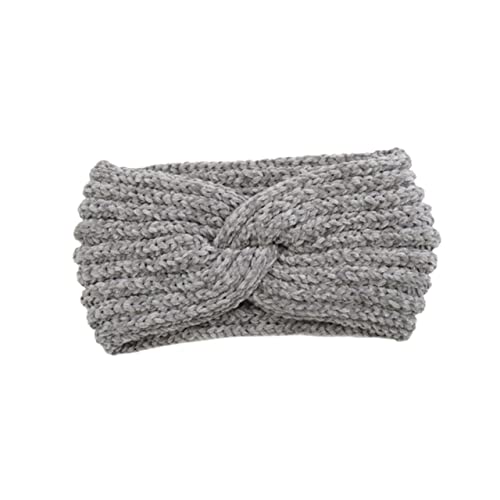 Veemoon Gestricktes Warmes Sport Stirnband aus Wolle Verstellbares Graues Haarband für Frauen und Mädchen für Fitness Yoga und Outdoor Aktivitäten von Veemoon