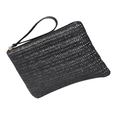 Veemoon Gewebter Damen mit Reißverschluss Tragbarer Münzbeutel Kunstgras für Kopfhörer Bargeld Münzen Stilvolle Handtasche für Unterwegs Perfektes von Veemoon