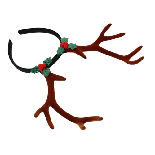 Veemoon Geweih Stirnband Dekoration Hirschhufe Geweih Haustier Stirnbänder Elch Kopfbedeckung Hund Plüsch Nase Tier Weihnachten Damen Stirnband Geweih Kopfbedeckung Rehkitz von Veemoon