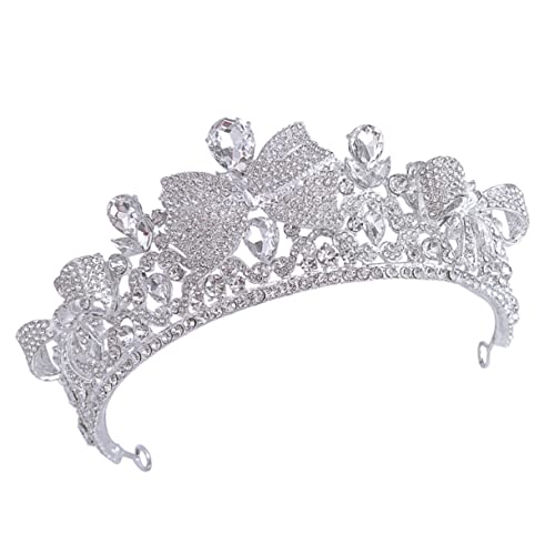 Veemoon Glitzernde Strass Tiara Haarreif Hochzeit Braut Haarschmuck Silber Prinzessin Geburtstagskrone Festliche Damen Accessoire von Veemoon