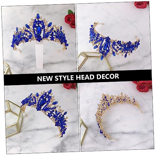 Veemoon Goldene Braut Tiara Handgefertigter Haarschmuck Hochzeit Diadem mit Strasskamm Leicht und Komfortabel für Brautfest Bankett und Partys von Veemoon