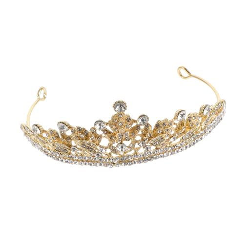 Veemoon Goldene Braut Tiara Wasserstrahl Krone Hochzeitskopfschmuck Leichtes Langlebiges Design Elegant für Hochzeit Party Fotoshooting und Geburtstagsdeko von Veemoon