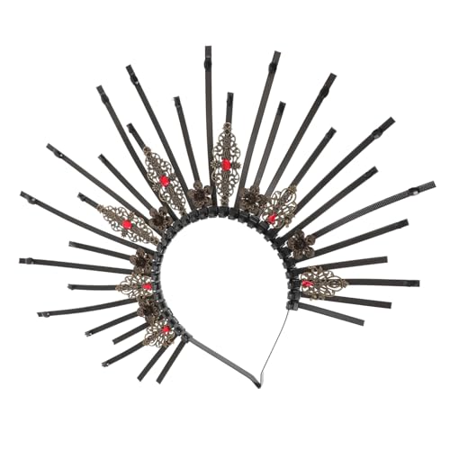 Veemoon Gothic Crown Haarreif Damen Leichtes Cosplay Stirnband Eleganter Heiligenschein Party Haarschmuck für Erwachsene und Teenager von Veemoon