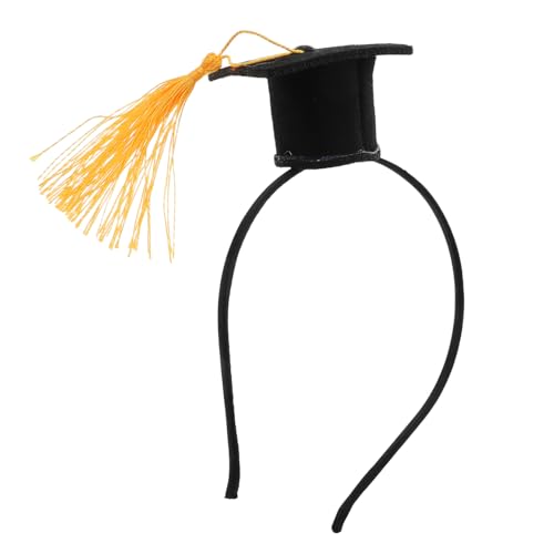 Veemoon Graduation Cap Headband mit Goldgelbem Tassel Wiederverwendbares Komfortables Stirnband für Abschlussfeiern Mottopartys und Cosplay Langlebiges Farbbeständiges Abschluss von Veemoon