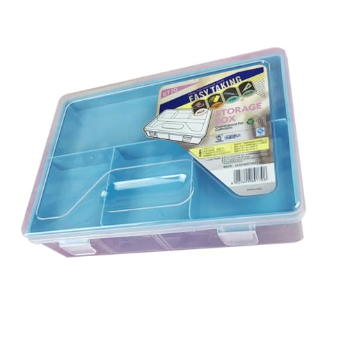 Veemoon Große Doppelschichtige Aufbewahrungsbox für Stifte und Werkzeuge Multifunktional Transparent Robust Leicht mit Glatter Oberfläche für Schule Büro und Kunstbedarf Blau von Veemoon