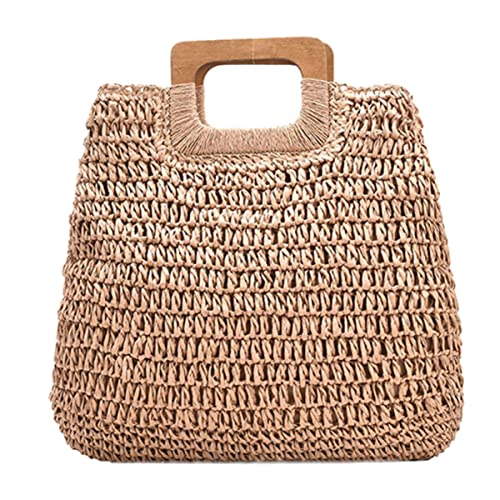 Veemoon Handgewebte Strandtasche für Mädchen Große Sommer Handtasche Leichte und Langlebige Aufbewahrungstasche für Strand Einkaufen und Freizeit von Veemoon