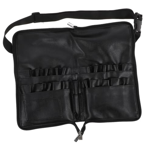 Veemoon Große Kosmetiktasche PU Leder mit Reißverschluss Multifunktionaler Makeup Pinsel Organizer Verstellbarer Taillengürtel Großer Stauraum als Kulturbeutel und Reisetasche für Damen von Veemoon