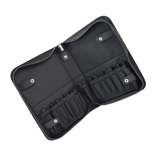 Veemoon Große Makeup Pinsel Tasche mit Fächern Schwarz Reise Kosmetik Pinsel Organizer Großes Fassungsvermögen Robustes Material Praktisch für Make Up Künstler und Unterwegs von Veemoon