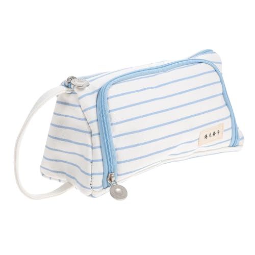 Veemoon Großes Canvas Federmäppchen mit Reißverschluss Handliche Stiftetasche für Schule und Büro Robuste Schreibwaren Tasche mit Frontklappe und Stiftschlitzen Praktisches von Veemoon