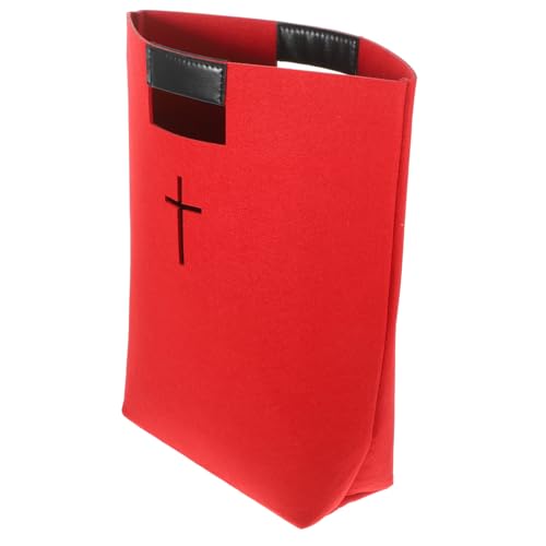 Veemoon Großes Filz Bibel Transporttasche Handtasche mit PU Griff Vielseitige Bibel Hülle Einkaufstasche für Studium Schule Reisen Alltag in Weinrot von Veemoon