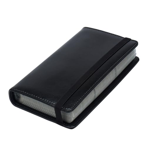 Veemoon Großes PU Leder Visitenkartenetui mit Elastischem Band Kartenfächer Leichter Tragbarer Business Kartenhalter Schmaler Namenskarten Organizer für Büro und Unterwegs von Veemoon