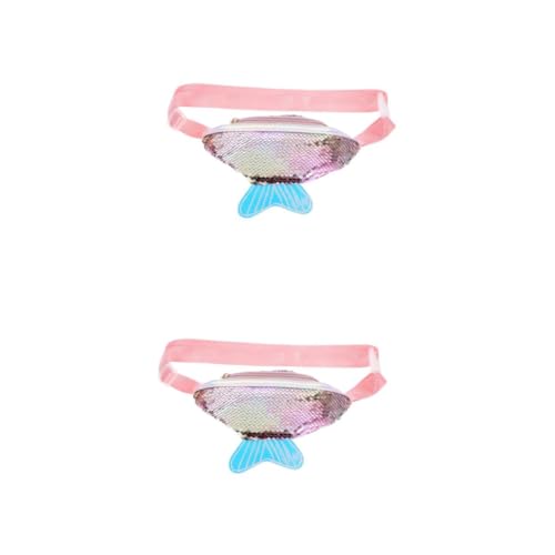 Veemoon 2stücke Fischschwanz Damen Hüfttasche Aus Pailletten Mini Crossbody Bag Für Sport Und Freizeit Multifunktionale Umhängetasche Leicht Und Geräumig Für Reisen Und Alltag von Veemoon