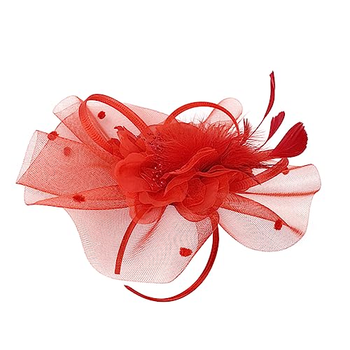 Veemoon Haaraccessoire für Damen Fascinator Haarschmuck Vielseitiges Festival Design Leicht Tragbar Rot Besondere von Veemoon