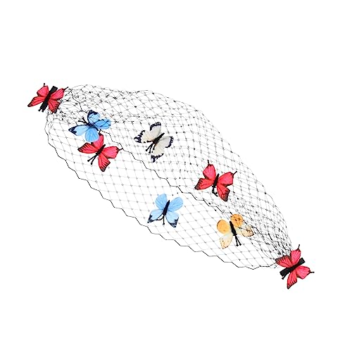 Veemoon Kurzer Braut Schleier Mit Schmetterlingen Hochzeitsdekoration Und Haarschmuck Für Braut Für Und Besondere Anlässe von Veemoon