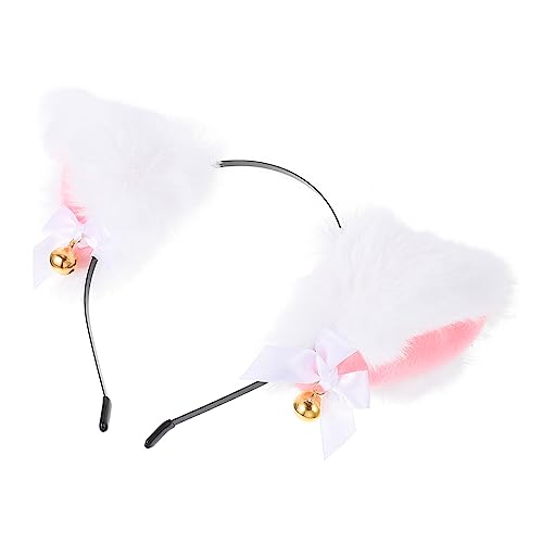 Veemoon 1stück Flauschiger Haarreif Mit Plüsch Katzenohren Und Glöckchen Adorable Bowknot Haarband Für Cosplay Und Partys Süßes Damen-haaraccessoire von Veemoon