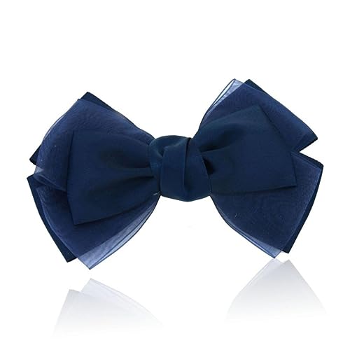Veemoon Haarschleife Haarspange Damen Dunkelblau Zarter Schleifen Haarclip aus Langlebiger Seide und Metall Süßer Stoff Bowknot für Frauen und Mädchen Modischer Haarschmuck von Veemoon
