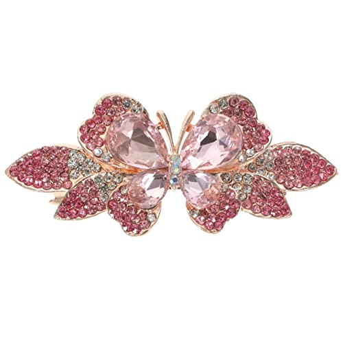 Veemoon Strass-haarspange Schmetterling Haarspange Metall Haarspange Für Damen Federhaarspange Haar-accessoire Für Hochzeiten Partys Und Alltag von Veemoon