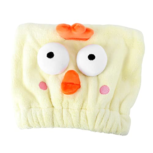 Veemoon Haartrocknerkappe Saugfähige Cartoon Trockenhaarmütze Schnell Trocknendes Handtuch in Gelb Für Haararten Leicht Und Tragbar Für Zuhause Und Reisen von Veemoon